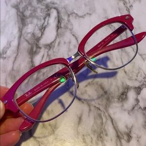Ray-Ban Club Master Hot Pink Frames Eye Glasses (has my Rx in them)